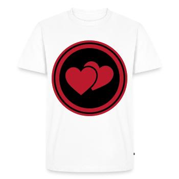 Symbole du cœur Amour Cœur - T-shirt Premium bio Homme - blanc - Devant - Nico (187cm)