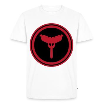 Fourchette à saucisse - T-shirt Premium bio Homme - blanc - Devant - Nico (187cm)