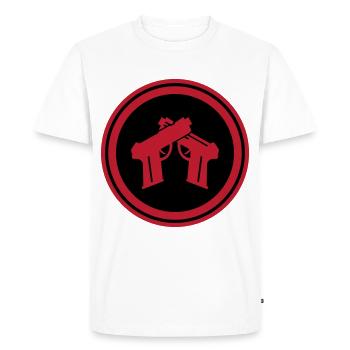 Pistol Symbol - Men's Premium Organic T-Shirt - white - Front - Nico (187cm)