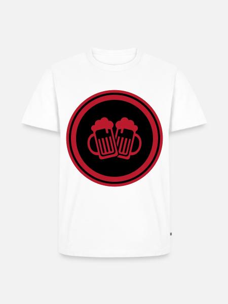 Bierglas Symbol - Männer Premium Bio T-Shirt - Weiß