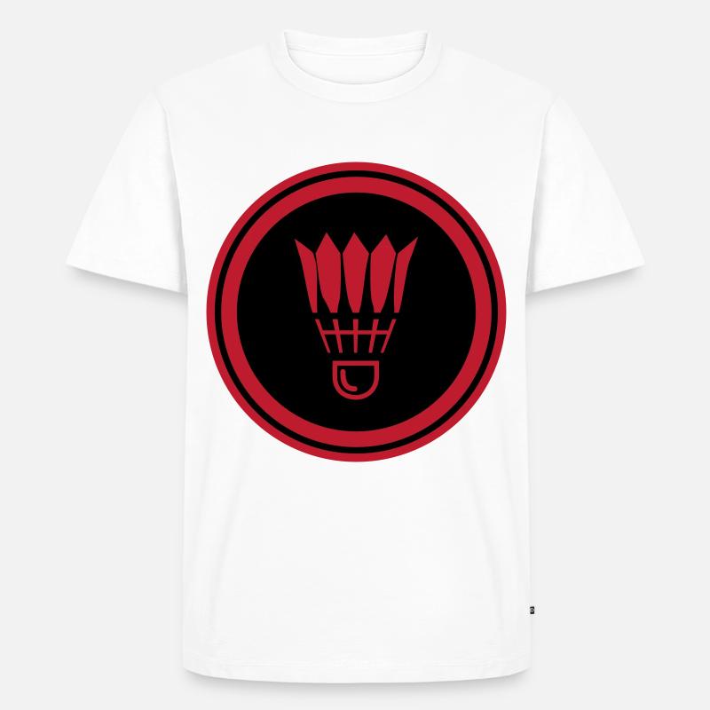 Badminton Symbol - Männer Premium Bio T-Shirt - Weiß