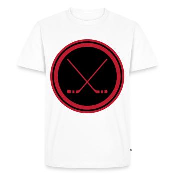 Bâtons de hockey sur glace - T-shirt Premium bio Homme - blanc - Devant - Nico (187cm)