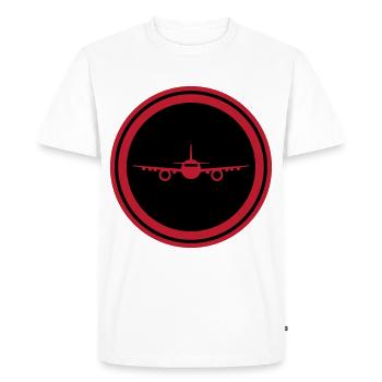 Airplane Symbol - Men's Premium Organic T-Shirt - white - Front - Nico (187cm)