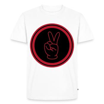 Bande dessinée Peace Hand - T-shirt Premium bio Homme - blanc - Devant - Nico (187cm)