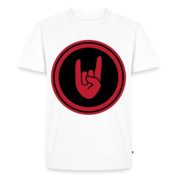 Party Hand Symbol - Men's Premium Organic T-Shirt - white - Front - Nico (187cm)