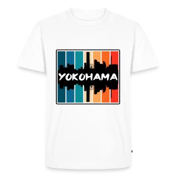 Yokohama Japon Skyline Silhouette Souvenir de voyage - T-shirt Premium bio Homme - blanc - Devant - Nico (187cm)