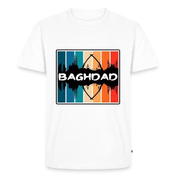 Bagdad Irak Skyline Silhouette Souvenir de voyage - T-shirt Premium bio Homme - blanc - Devant - Nico (187cm)