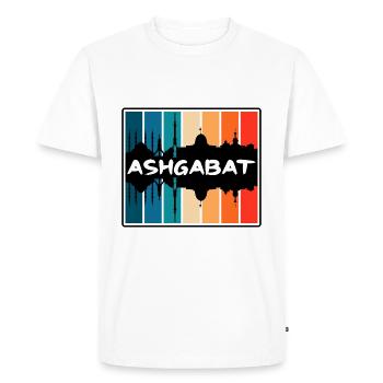 Ashgabat Turkménistan Skyline Silhouette Voyage So - T-shirt Premium bio Homme - blanc - Devant - Nico (187cm)