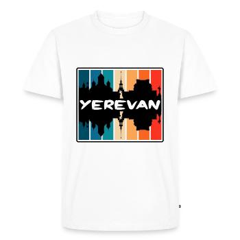 Yerevan Armenia Skyline Silhouette Travel Souvenir - Men's Premium Organic T-Shirt - white - Front - Nico (187cm)