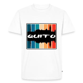 Quito Equador Skyline Silhouette Souvenir de voyage - T-shirt Premium bio Homme - blanc - Devant - Nico (187cm)