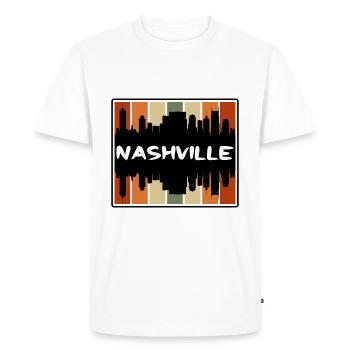 Nashville Tennessee États-Unis Skyline Silhouette Voyage - T-shirt Premium bio Homme - blanc - Devant - Nico (187cm)