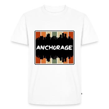Anchorage Alaska États-Unis Skyline Silhouette Voyage Sou - T-shirt Premium bio Homme - blanc - Devant - Nico (187cm)