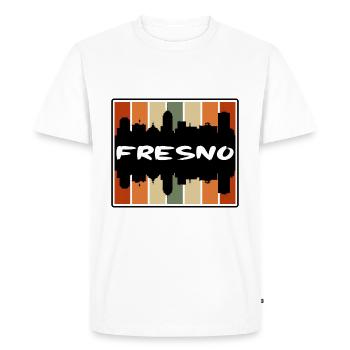 Fresno Californie États-Unis Skyline Silhouette Voyage So - T-shirt Premium bio Homme - blanc - Devant - Nico (187cm)