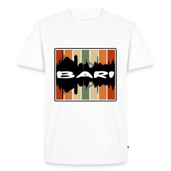 Bari Italy Skyline Silhouette Travel Souvenir - Men's Premium Organic T-Shirt - white - Front - Nico (187cm)