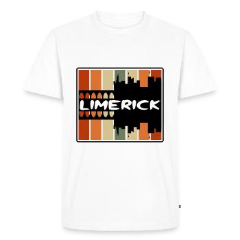 Limerick Ireland Skyline Silhouette Travel Souveni - Men's Premium Organic T-Shirt - white - Front - Nico (187cm)