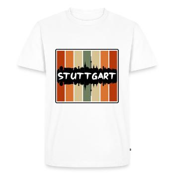 Stuttgart Germany Skyline Silhouette Travel Souven - Men's Premium Organic T-Shirt - white - Front - Nico (187cm)