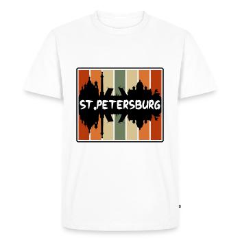Saint-Pétersbourg Russie Skyline Silhouette Travel Sou - T-shirt Premium bio Homme - blanc - Devant - Nico (187cm)