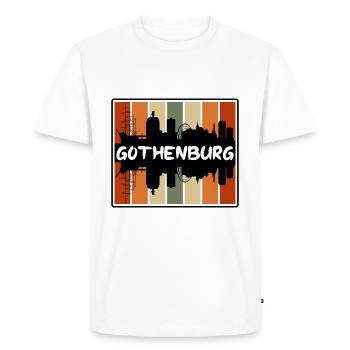 Göteborg Suède Skyline Silhouette Travel Souven - T-shirt Premium bio Homme - blanc - Devant - Nico (187cm)