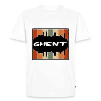 Gand Belgique Skyline Silhouette Souvenir de voyage - T-shirt Premium bio Homme - blanc - Devant - Nico (187cm)