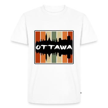 Ottawa Canada Skyline Silhouette Souvenir de voyage - T-shirt Premium bio Homme - blanc - Devant - Nico (187cm)
