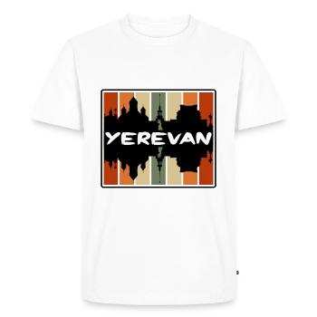 Yerevan Armenia Skyline Silhouette Travel Souvenir - Men's Premium Organic T-Shirt - white - Front - Nico (187cm)
