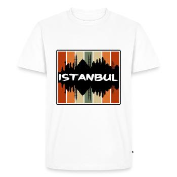Istanbul Turquie Skyline Silhouette Souvenir de voyage - T-shirt Premium bio Homme - blanc - Devant - Nico (187cm)