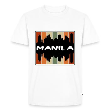 Manila Philippines Skyline Silhouette Travel Souve - Men's Premium Organic T-Shirt - white - Front - Nico (187cm)