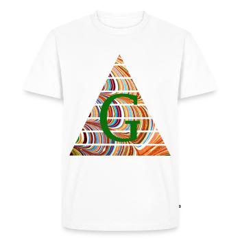 Triangle E 56 g - T-shirt Premium bio Homme - blanc - Devant - Nico (187cm)