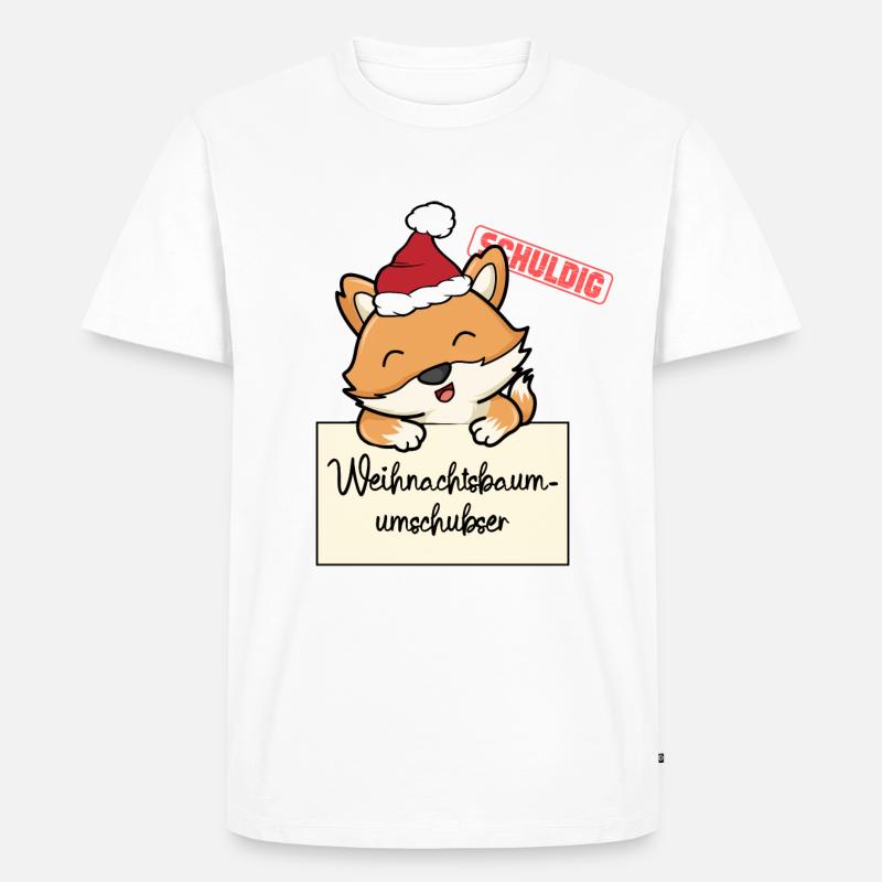 Weihnachtsbaum Umschubser Fuchs - Männer Premium Bio T-Shirt - Weiß