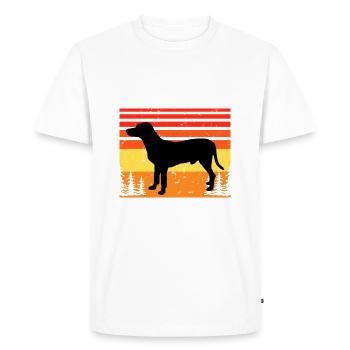 Chien Francais Blanc Et Noir Dog Silhouette Retro - T-shirt Premium bio Homme - blanc - Devant - Nico (187cm)