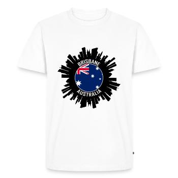 Brisbane Skyline Australia Flag Souvenir de voyage - T-shirt Premium bio Homme - blanc - Devant - Nico (187cm)