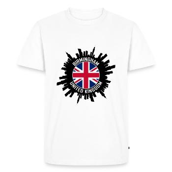 Birmingham Skyline Uk Flag Souvenir de voyage - T-shirt Premium bio Homme - blanc - Devant - Nico (187cm)