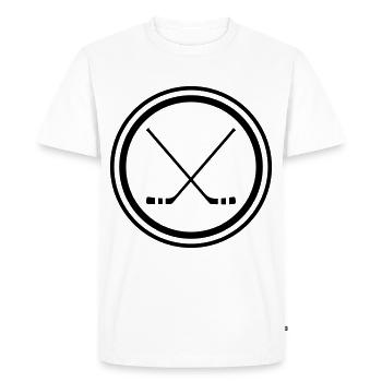 Bâtons de hockey sur glace - T-shirt Premium bio Homme - blanc - Devant - Nico (187cm)