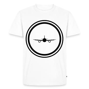 Airplane Symbol - Men's Premium Organic T-Shirt - white - Front - Nico (187cm)
