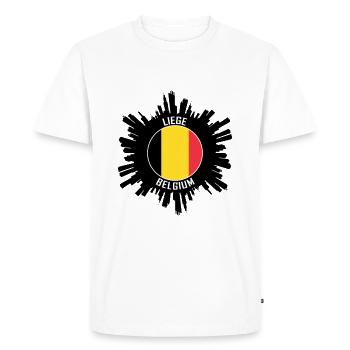 Liège Skyline Belgique Flag Souvenir de voyage - T-shirt Premium bio Homme - blanc - Devant - Nico (187cm)