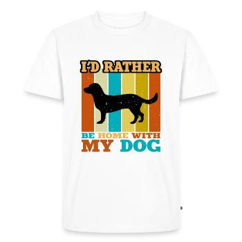 Alpine Dachsbracke Dog Silhouette Retro Sunset - T-shirt Premium bio Homme - blanc - Devant - Nico (187cm)