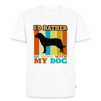Entlebucher Mountain Dog Silhouette Retro Sunset - Men's Premium Organic T-Shirt - white - Front - Nico (187cm)