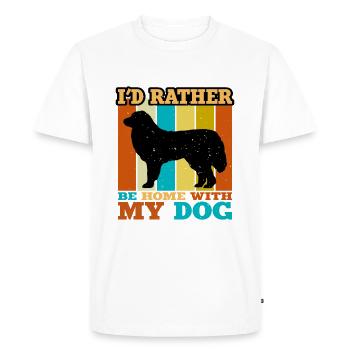 Great Pyrénées Dog Lover Silhouette Vintage Sunset - T-shirt Premium bio Homme - blanc - Devant - Nico (187cm)