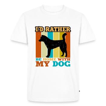 Kishu Ken Dog Lover Silhouette Vintage Sunset - Men's Premium Organic T-Shirt - white - Front - Nico (187cm)
