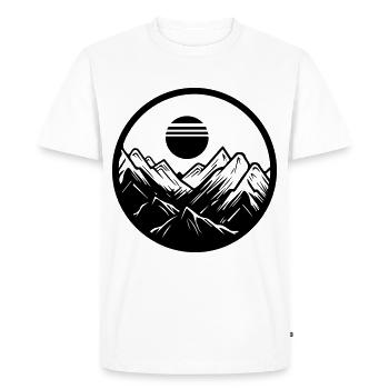 Berge Symbol Mountains - Men's Premium Organic T-Shirt - white - Front - Nico (187cm)
