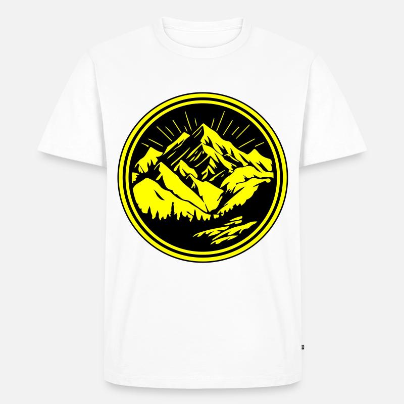 Berge Silhouette Landschaft - Männer Premium Bio T-Shirt - Weiß
