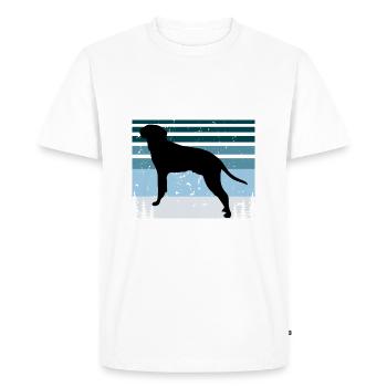Braque Saint Germain Dog Silhouette Retro Coucher de soleil - T-shirt Premium bio Homme - blanc - Devant - Nico (187cm)
