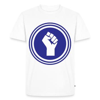 Poing de main - T-shirt Premium bio Homme - blanc - Devant - Nico (187cm)