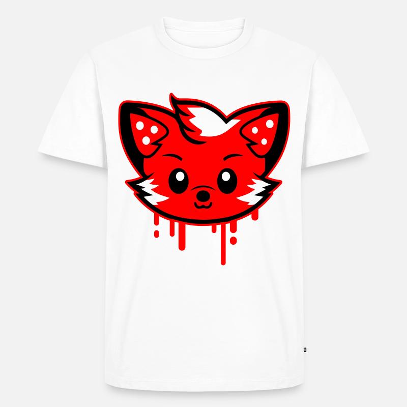 Fuchs Kopf Comic Niedlich - Männer Premium Bio T-Shirt - Weiß