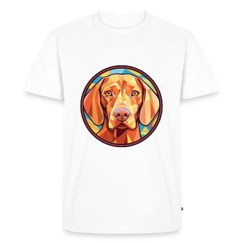Wirehaired Vizsla Dog Breed Colorful Watercolor - Men's Premium Organic T-Shirt - white - Front - Nico (187cm)