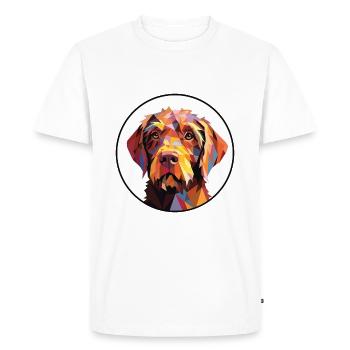 Wirehaired Pointing Griffon Dog Breed Watercolor - Men's Premium Organic T-Shirt - white - Front - Nico (187cm)