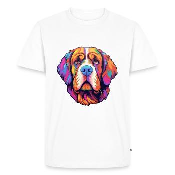 St Bernard chien race Cartoon Kawaii Illustration - T-shirt Premium bio Homme - blanc - Devant - Nico (187cm)