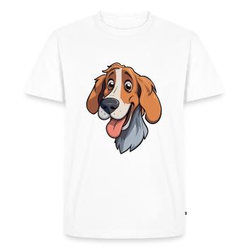 Slovensky Kopov Dog Breed Cartoon Kawaii Illustrat - Men's Premium Organic T-Shirt - white - Front - Nico (187cm)