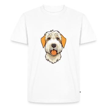 Sealyham Terrier Dog Breed Cartoon Kawaii Illustra - Men's Premium Organic T-Shirt - white - Front - Nico (187cm)