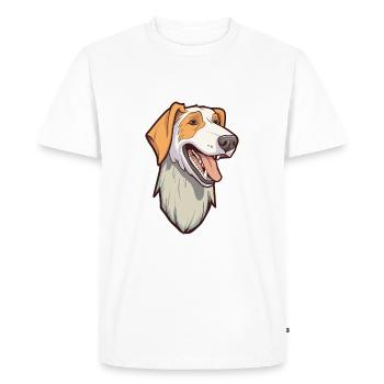 Chien loup russe race Cartoon Kawaii Illustr - T-shirt Premium bio Homme - blanc - Devant - Nico (187cm)